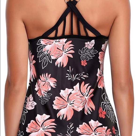 Yonique 2 Piece Tankini Swimsuits for Women with Boy Shorts Athletic Swim Tank - Picture 3 of 8